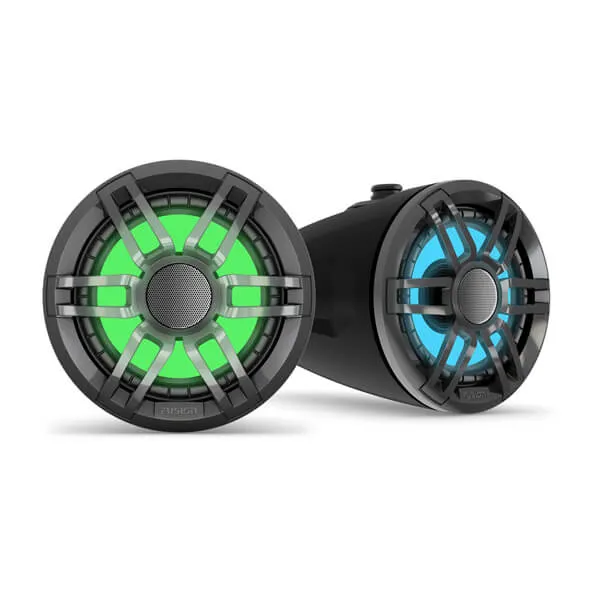 Haut-parleurs marins noirs Fusion® Rollbar XS 6.50" 200W avec éclairage LED RVB