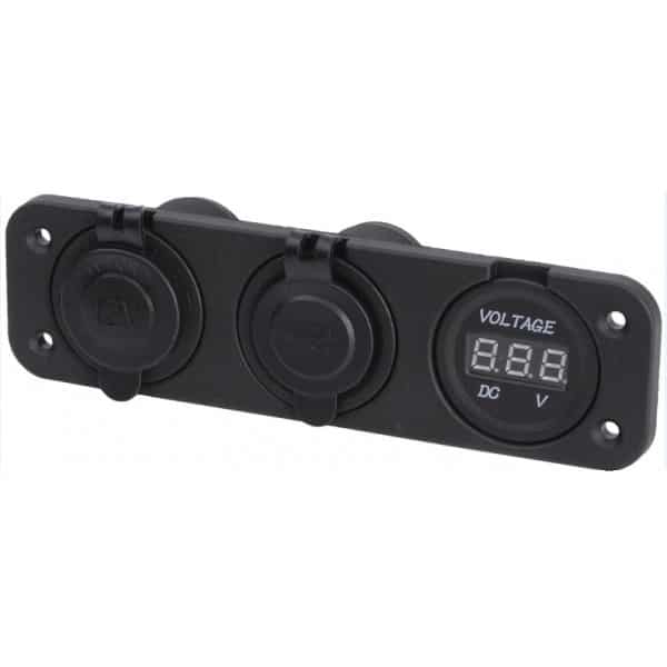 Prise 12V + USB + Voltmètre